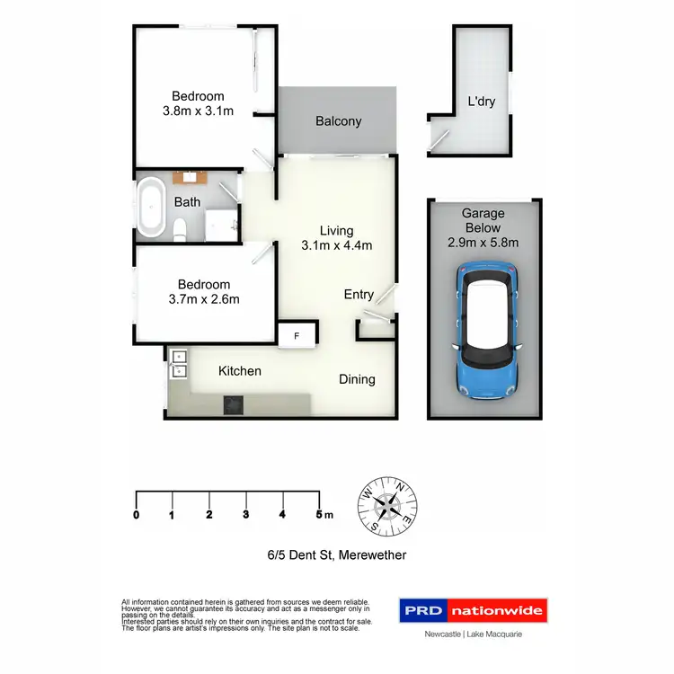 Floorplan of Homely unit listing, 6/5 Dent Street, Merewether NSW 2291