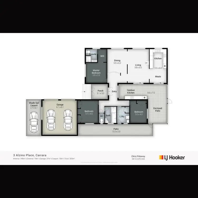 Floorplan of Homely house listing, 3 Alzino Place, Carrara QLD 4211