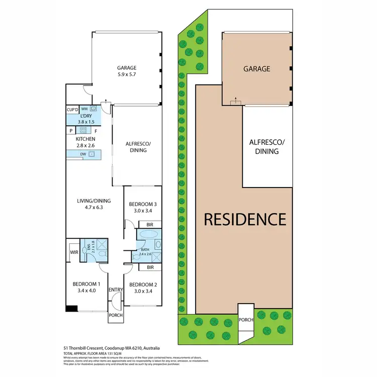 Floorplan of Homely house listing, 51 Thornbill Crescent, Coodanup WA 6210