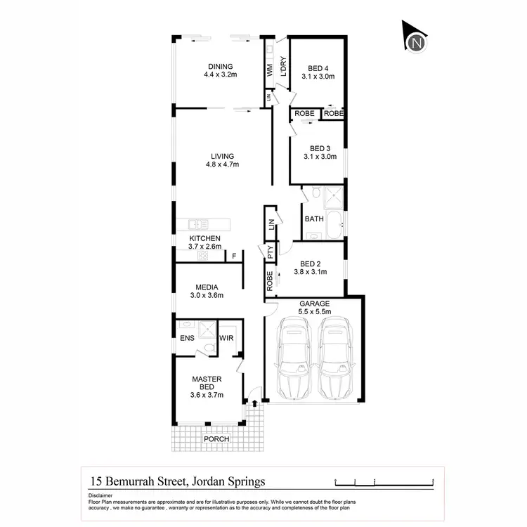 Floorplan of Homely house listing, 15 Bemurrah Street, Jordan Springs NSW 2747