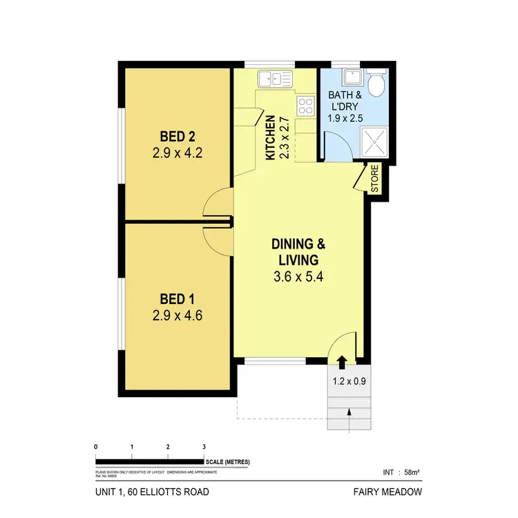 Floorplan of Homely apartment listing, 1/60 Elliotts Road, Fairy Meadow NSW 2519