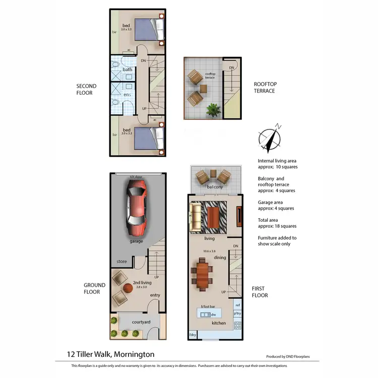 Floorplan of Homely townhouse listing, 12 Tiller Walk, Mornington VIC 3931