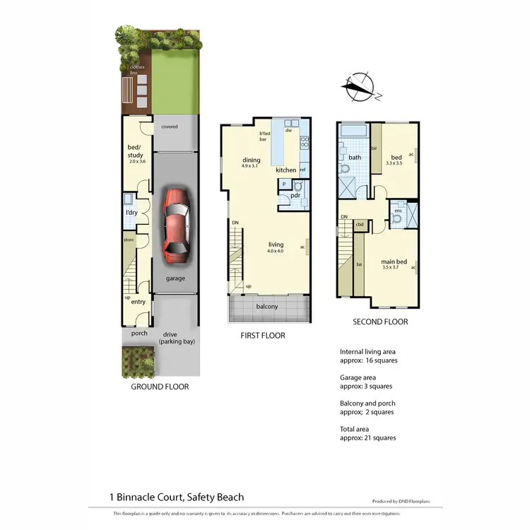 Floorplan of Homely townhouse listing, 1 Binnacle Court, Safety Beach VIC 3936