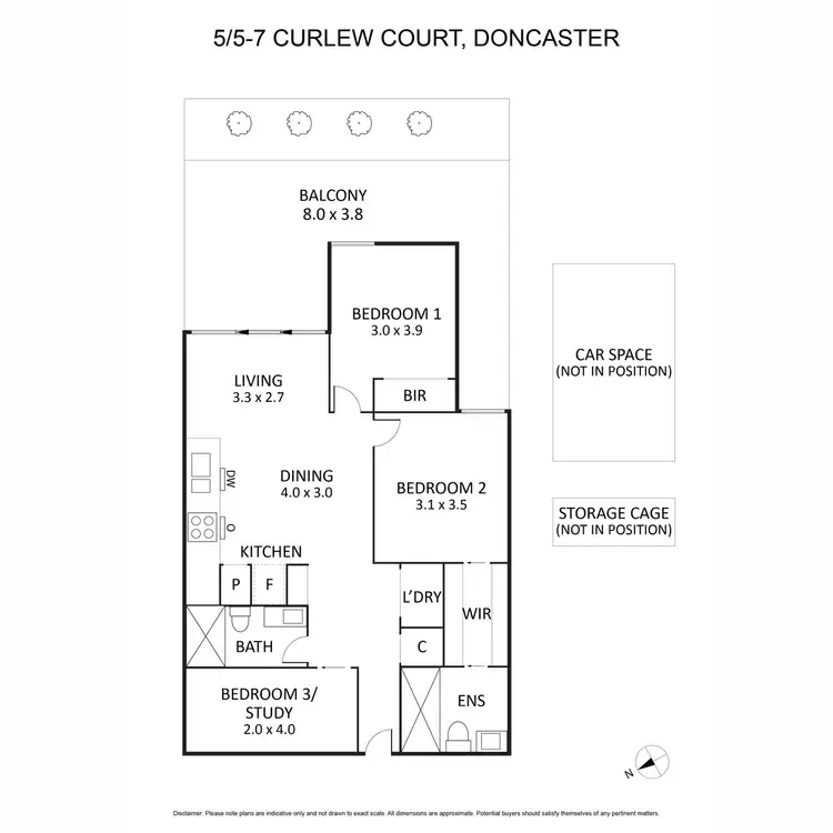 Floorplan of Homely apartment listing, 5/5-7 Curlew Court, Doncaster VIC 3108