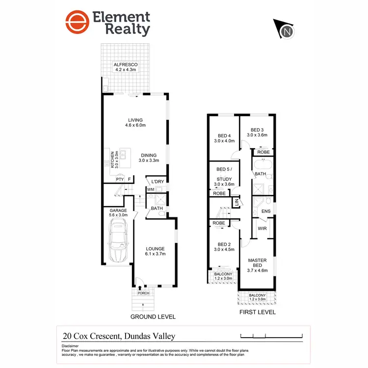Floorplan of Homely semi-detached listing, 20 Cox Crescent, Dundas Valley NSW 2117