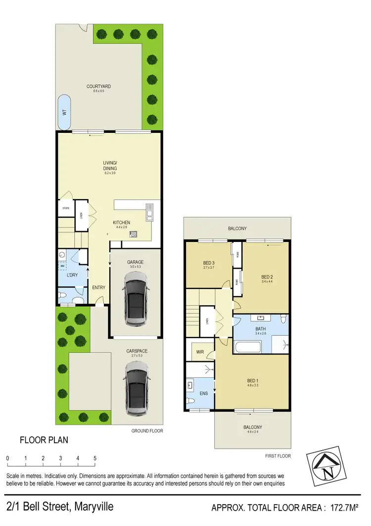 Floorplan of Homely townhouse listing, 2/1 Bell Street, Maryville NSW 2293