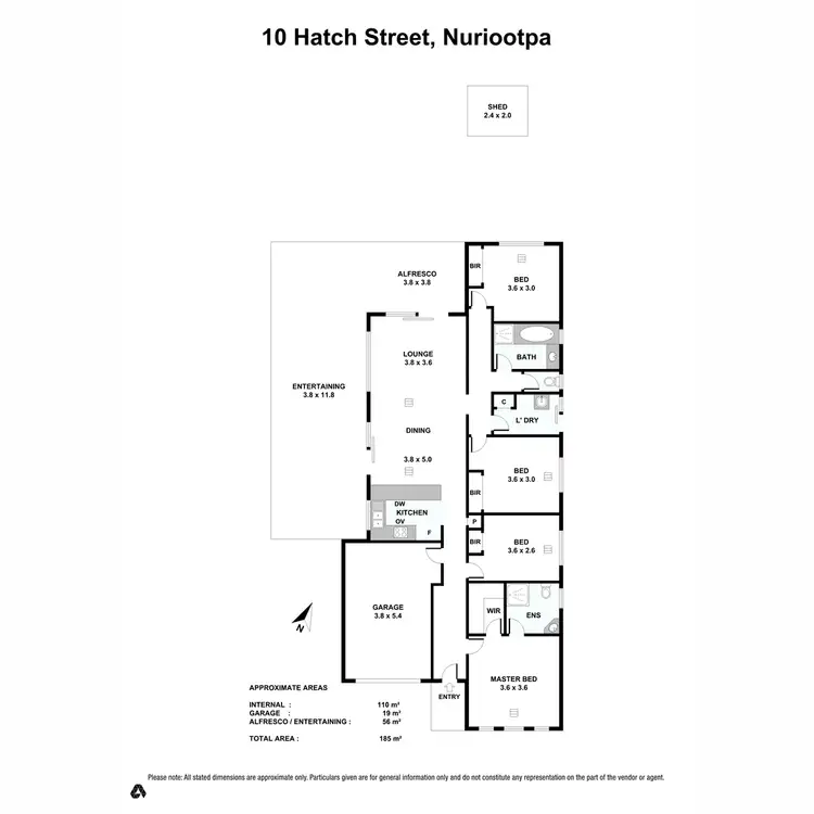 Floorplan of Homely house listing, 10 Hatch Street, Nuriootpa SA 5355