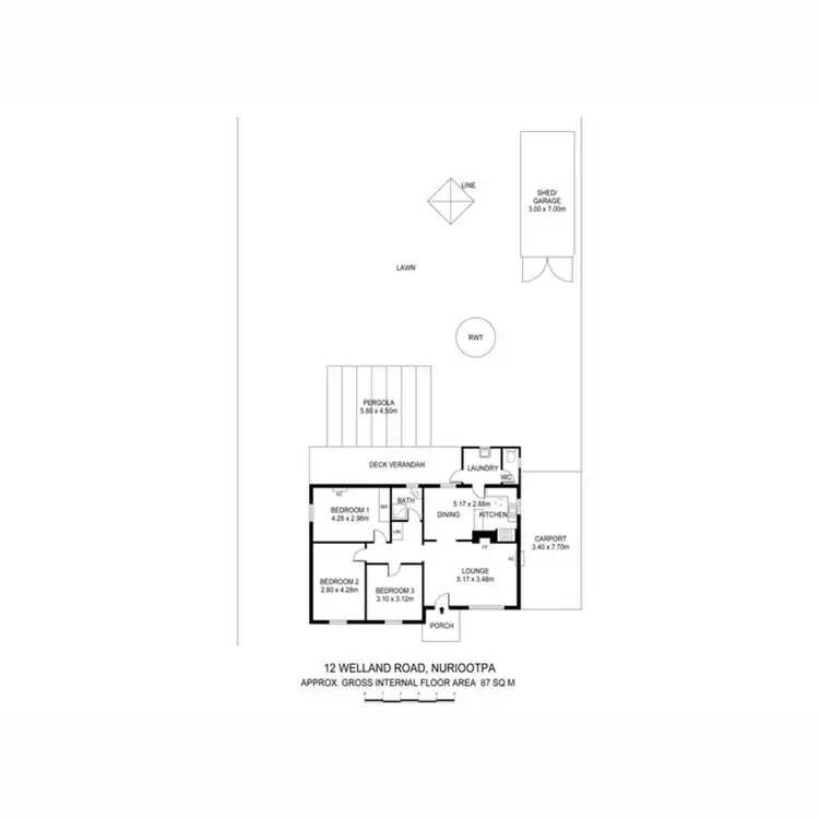 Floorplan of Homely house listing, 12 Welland Road, Nuriootpa SA 5355