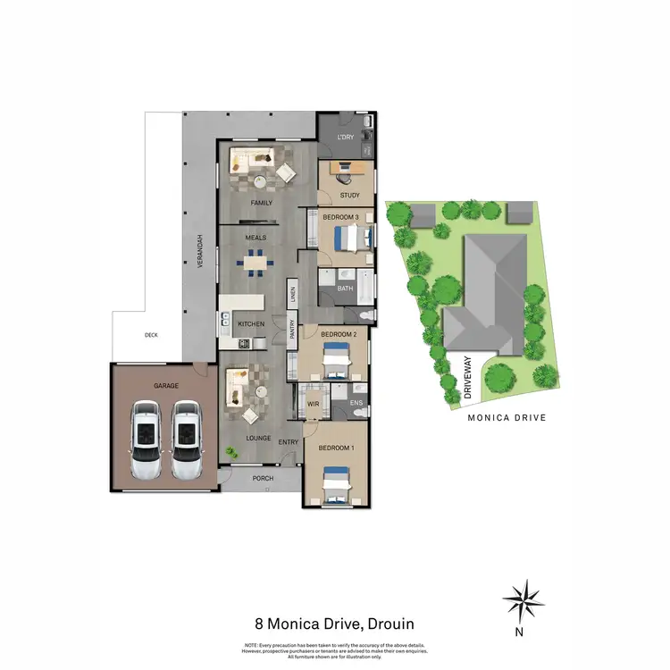 Floorplan of Homely house listing, 8 Monica Drive, Drouin VIC 3818