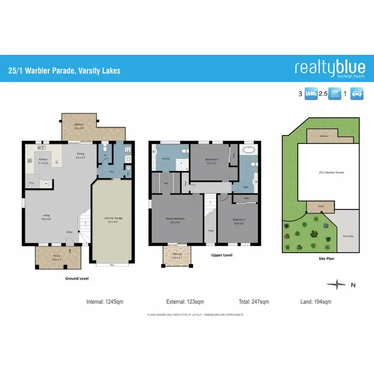 Floorplan of Homely townhouse listing, 25/1 Warbler Parade, Varsity Lakes QLD 4227