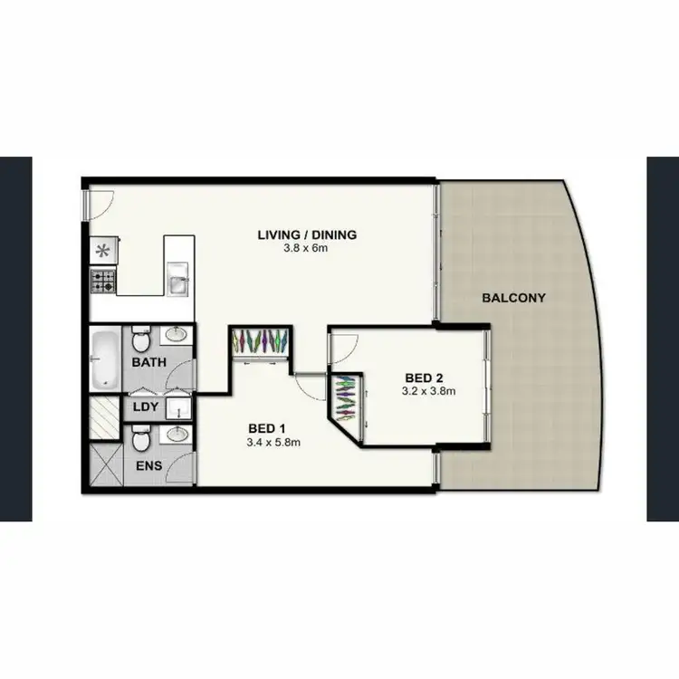 Floorplan of Homely apartment listing, 324/420 Queen Street, Brisbane City QLD 4000