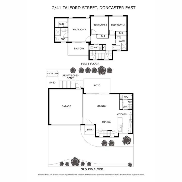 Floorplan of Homely townhouse listing, 2/41 Talford Street, Doncaster East VIC 3109