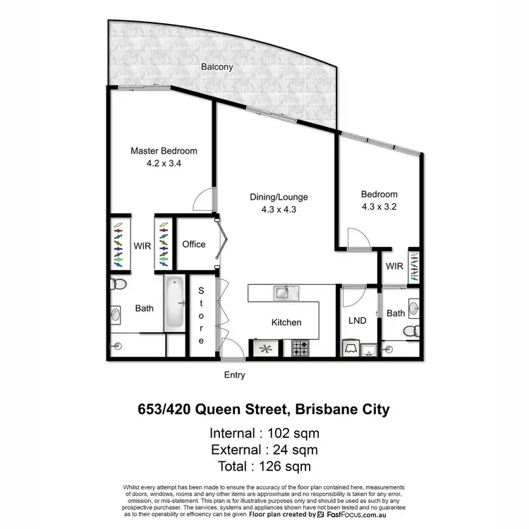 Floorplan of Homely apartment listing, 653/420 Queen Street, Brisbane City QLD 4000