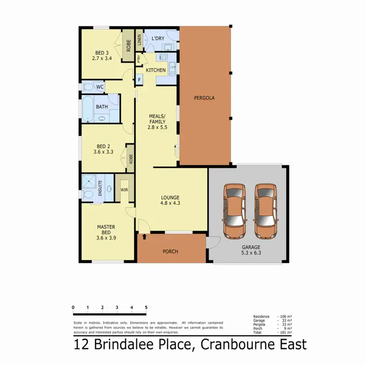 Floorplan of Homely house listing, 12 Brindalee Place, Cranbourne East VIC 3977