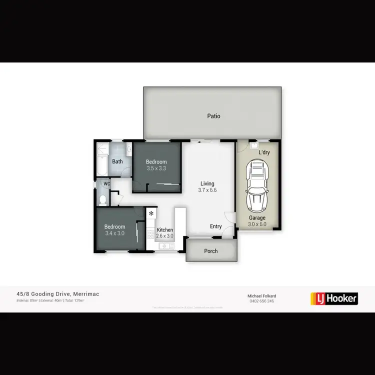 Floorplan of Homely villa listing, 45/8 Gooding Drive, Merrimac QLD 4226