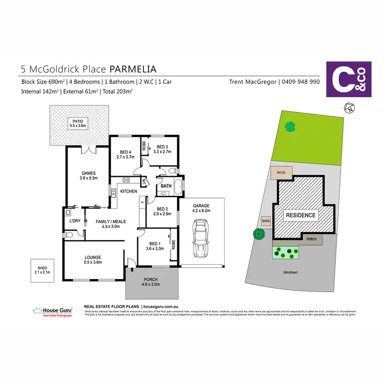 Floorplan of Homely house listing, 5 Mcgoldrick Place, Parmelia WA 6167