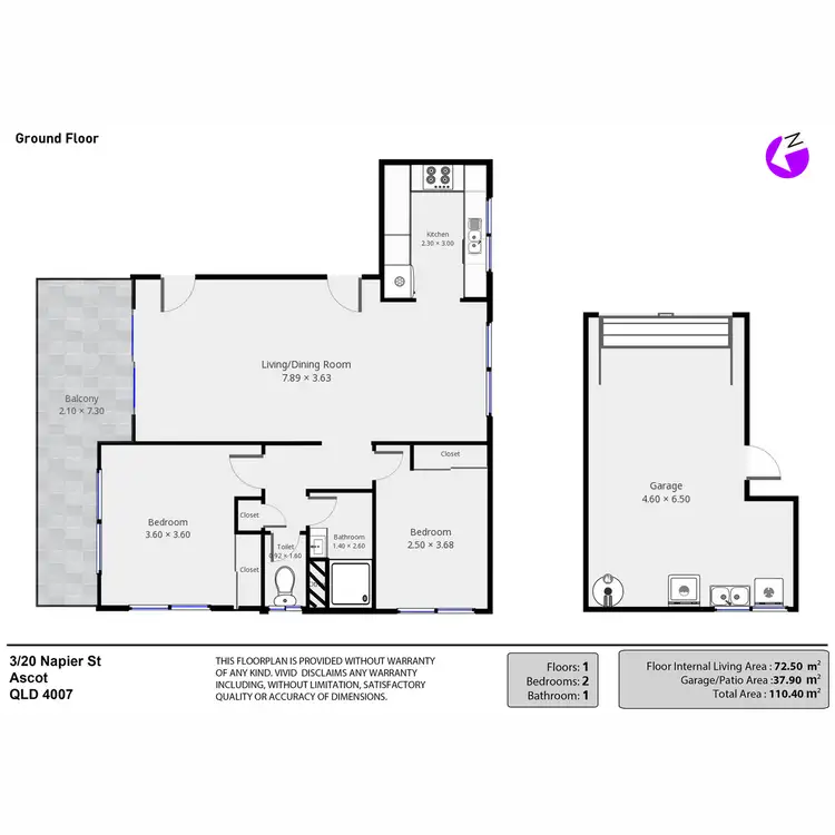 Floorplan of Homely apartment listing, 3/20 Napier Street, Ascot QLD 4007