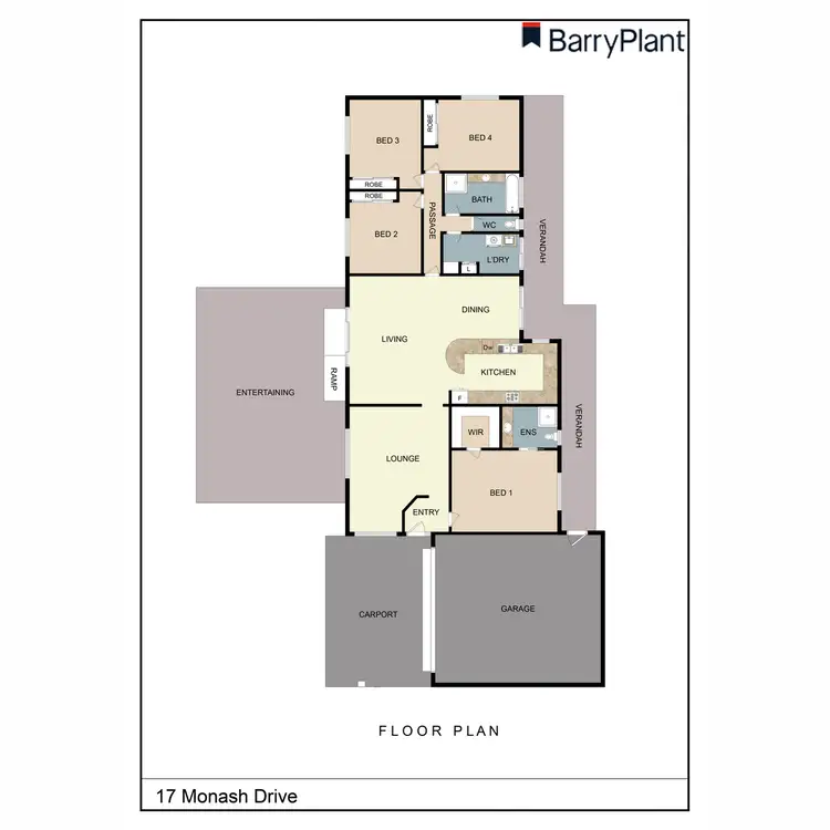 Floorplan of Homely house listing, 17 Monash Drive, Benalla VIC 3672