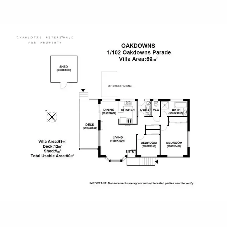 Floorplan of Homely villa listing, 1/102 Oakdowns Parade, Oakdowns TAS 7019