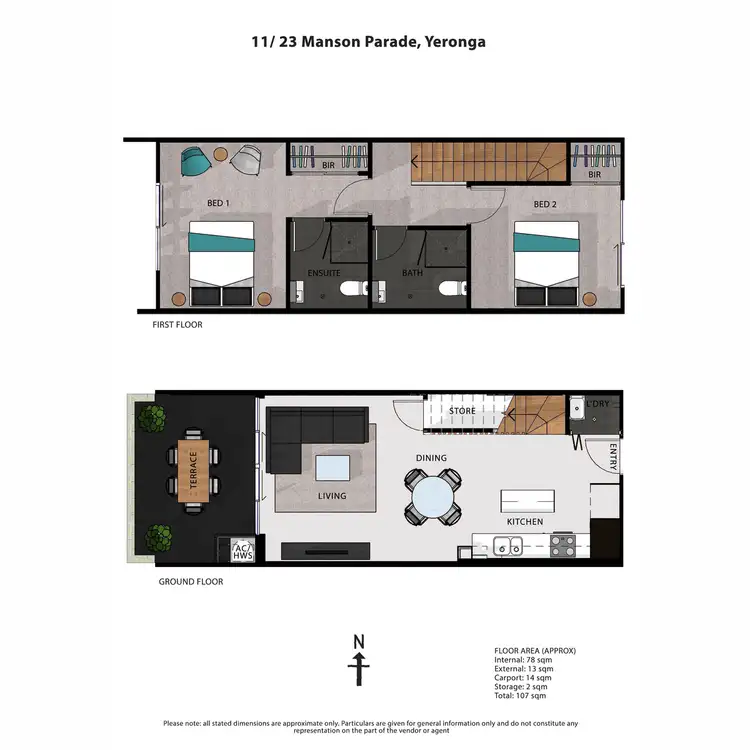 Floorplan of Homely townhouse listing, 11/23 Manson Parade, Yeronga QLD 4104