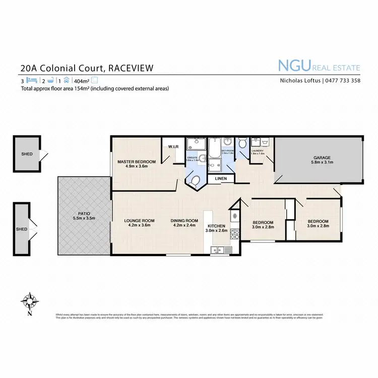 Floorplan of Homely semi-detached listing, 20a Colonial Court, Raceview QLD 4305