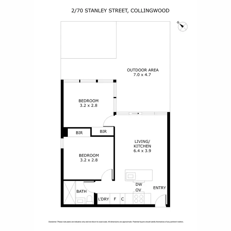 Floorplan of Homely apartment listing, 2/70 Stanley Street, Collingwood VIC 3066