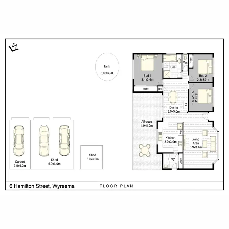 Floorplan of Homely house listing, 6 Hamilton Street, Wyreema QLD 4352