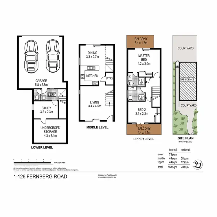 Floorplan of Homely townhouse listing, 1/126 Fernberg Road, Paddington QLD 4064