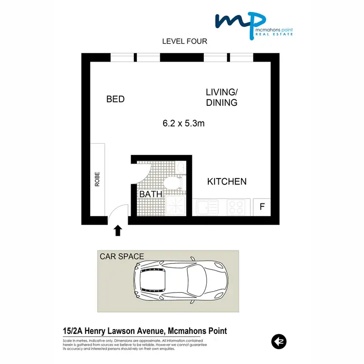 Floorplan of Homely studio listing, 15/2A Henry Lawson Avenue, Mcmahons Point NSW 2060