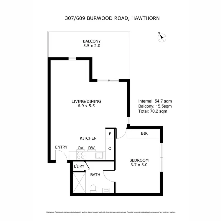 Floorplan of Homely apartment listing, 307/609 Burwood Road, Hawthorn VIC 3122