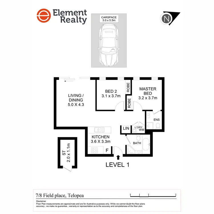Floorplan of Homely unit listing, 7/8 Field Place, Telopea NSW 2117