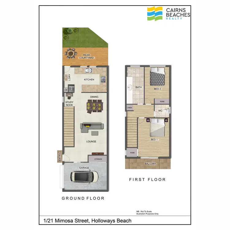 Floorplan of Homely townhouse listing, 1/21 Mimosa Street, Holloways Beach QLD 4878