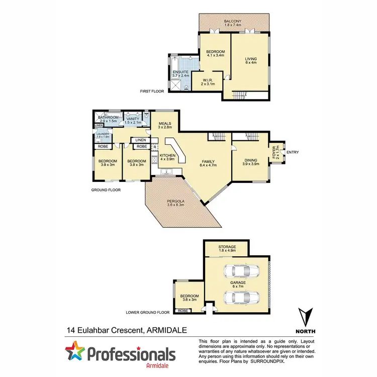 Floorplan of Homely house listing, 14 Eulahbar Crescent, Armidale NSW 2350