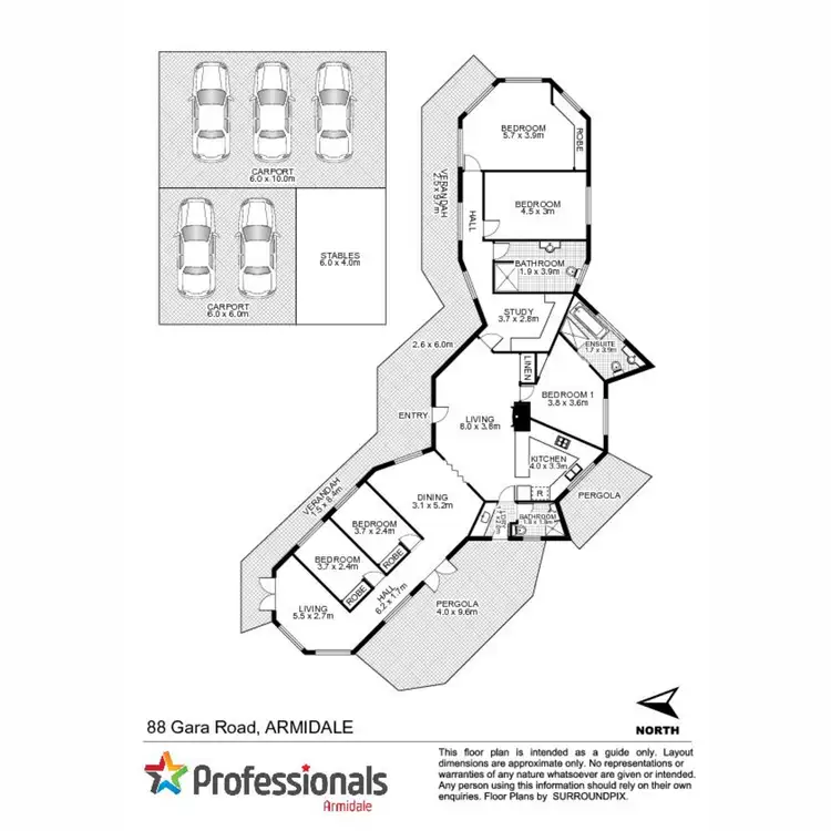 Floorplan of Homely rural property listing, 88 Gara Road, Armidale NSW 2350