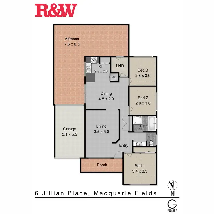 Floorplan of Homely house listing, 6 Jillian Place, Macquarie Fields NSW 2564