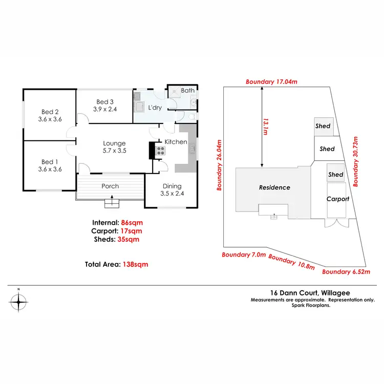 Floorplan of Homely house listing, 16 Dann Court, Willagee WA 6156