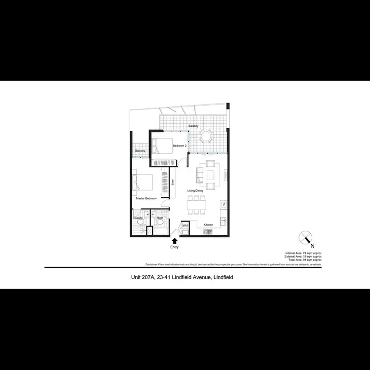 Floorplan of Homely apartment listing, 206/23-41 Lindfield Avenue, Lindfield NSW 2070