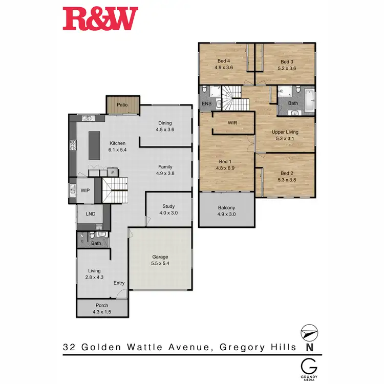 Floorplan of Homely house listing, 32 Golden Wattle Avenue, Gregory Hills NSW 2557