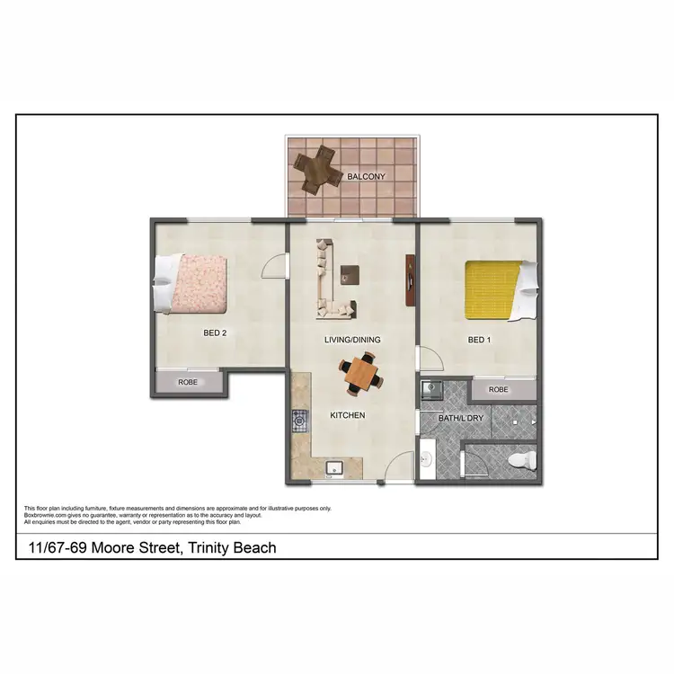 Floorplan of Homely unit listing, 11/67-69 Moore Street, Trinity Beach QLD 4879