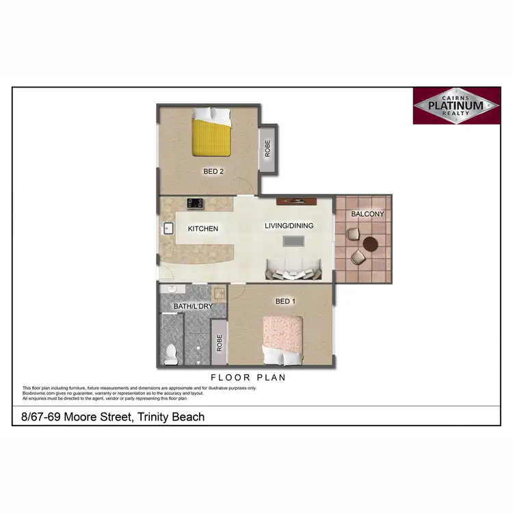 Floorplan of Homely unit listing, 8/67-69 Moore Street, Trinity Beach QLD 4879