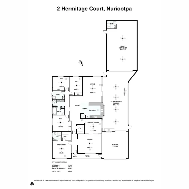 Floorplan of Homely house listing, 2 Hermitage Court, Nuriootpa SA 5355