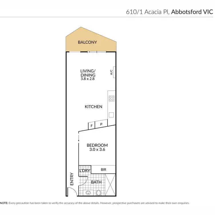 Floorplan of Homely apartment listing, 610/1 Acacia Place, Abbotsford VIC 3067