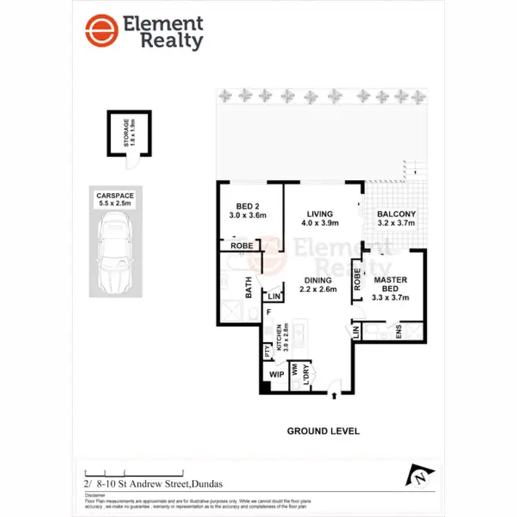 Floorplan of Homely apartment listing, 2/8 St Andrews Street, Dundas NSW 2117