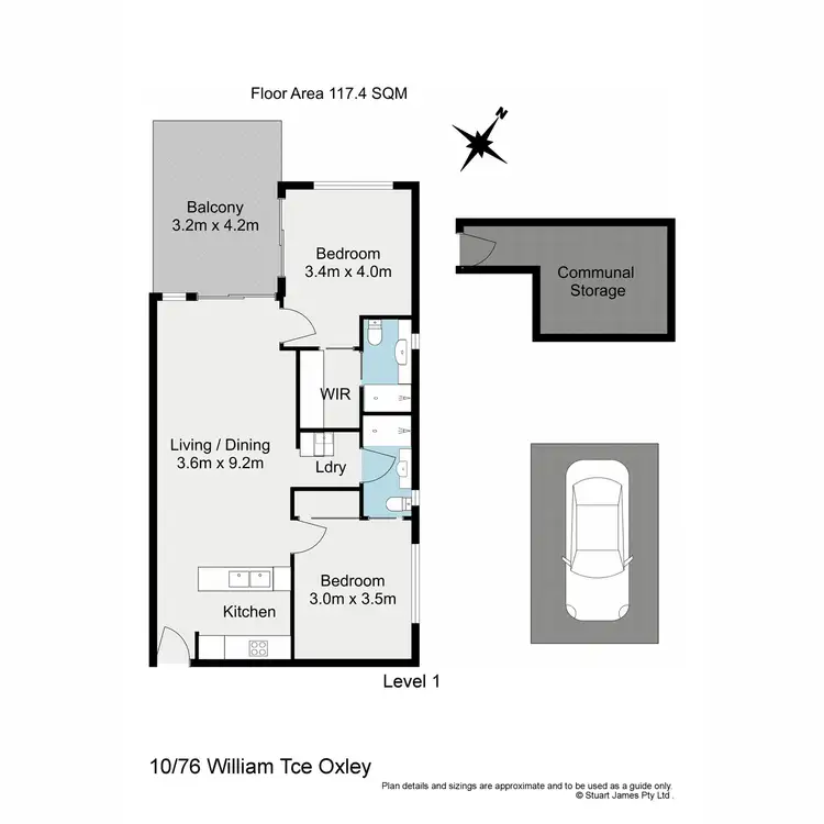Floorplan of Homely apartment listing, 10/76 William Terrace, Oxley QLD 4075