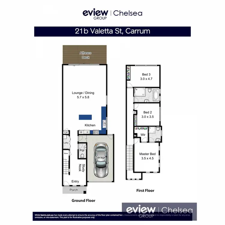 Floorplan of Homely townhouse listing, 21B Valetta Street, Carrum VIC 3197