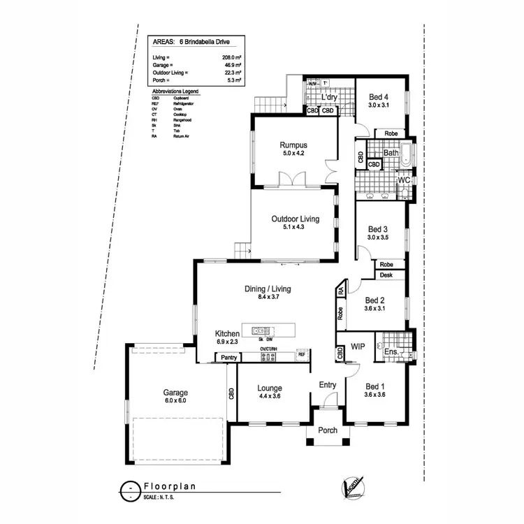 Floorplan of Homely house listing, 6 Brindabella Drive, Tatton NSW 2650