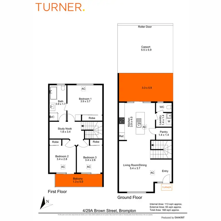 Floorplan of Homely townhouse listing, 4/29A Brown Street, Brompton SA 5007