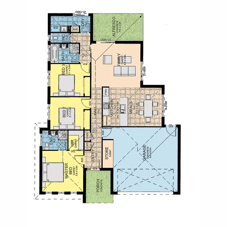 Floorplan of Homely townhouse listing, 1/20-22 Darling Street, Sale VIC 3850