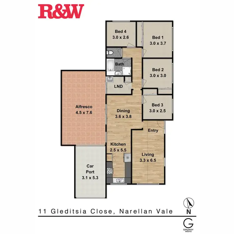 Floorplan of Homely house listing, 11 Gleditsia Close, Narellan Vale NSW 2567