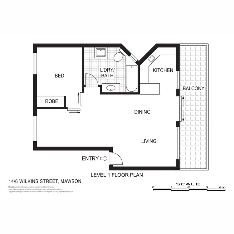 Floorplan of Homely apartment listing, 14/6 Wilkins Street, Mawson ACT 2607